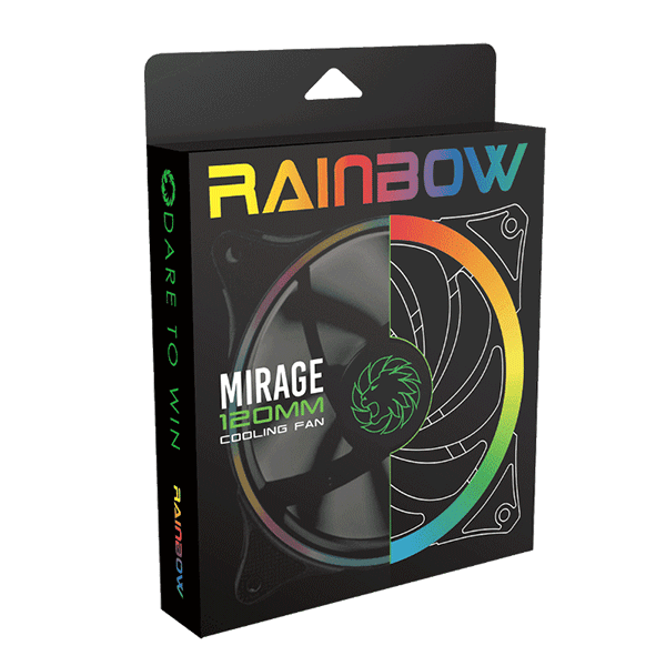 GAMEMAX CASE FAN FN-Rainbow C2 120mm RGB Single Fan 1 Year Shop Warranty | FN-RAINBOW